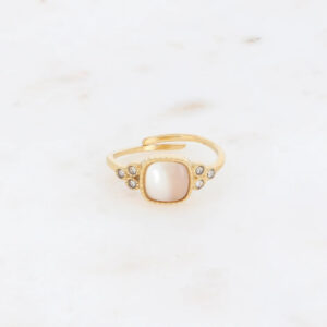 bague fine marea nacre blanche