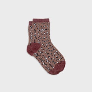 chaussettes lÉopard marron blanc