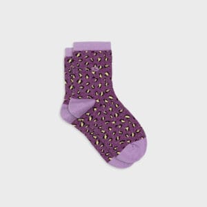 chaussettes lÉopard violet et jaune