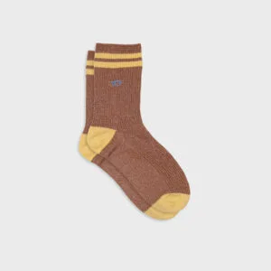 chaussettes vintage pailletÉes marron