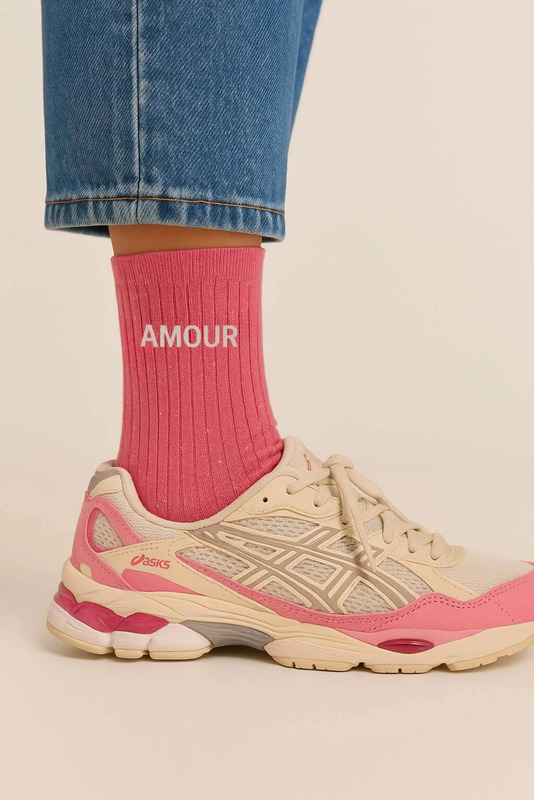 chaussettes À paillettes amour rose bubble