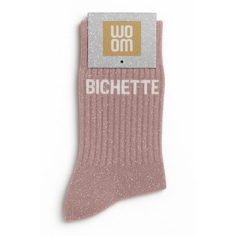 chaussettes À paillettes bichette rose gold