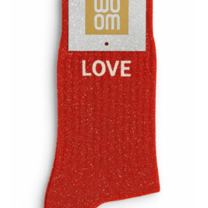 chaussettes À paillettes love rouge
