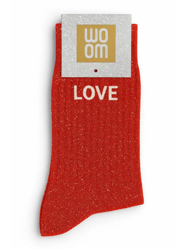 chaussettes À paillettes love rouge