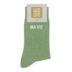 chaussettes À paillettes ma vie vert amande