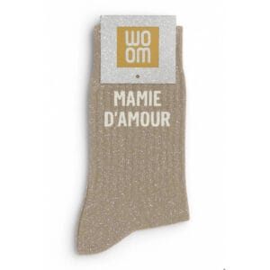 chaussettes À paillettes mamie d'amour beige