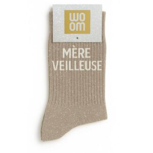 chaussettes À paillettes mÈre veilleuse beige