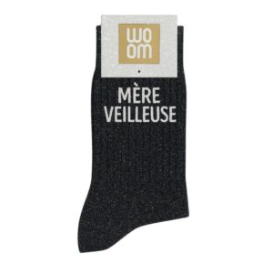 chaussettes À paillettes mÈre veilleuse noir