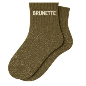 chaussettes courtes À paillettes brunette kaki