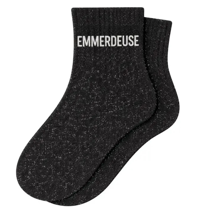 chaussettes courtes À paillettes emmerdeuse noir