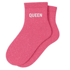 chaussettes courtes À paillettes queen rose bubble
