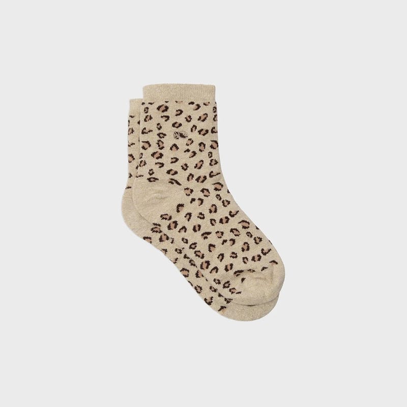 chaussette leopard beige