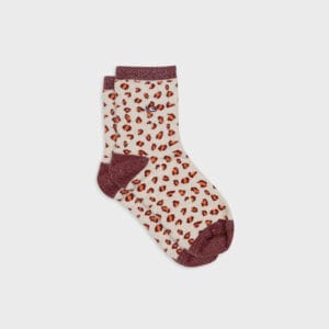 chaussettes lÉopard beige et orange