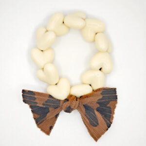 bracelet gaga kids beige et maxi noeud lÉopard