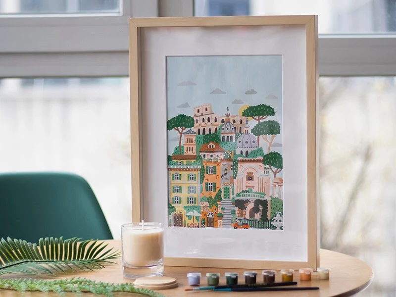 kit peinture au numÉro petit pinceau rome la petite Épicerie