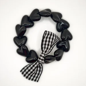 bracelet gaga noir et maxi noeud vichy