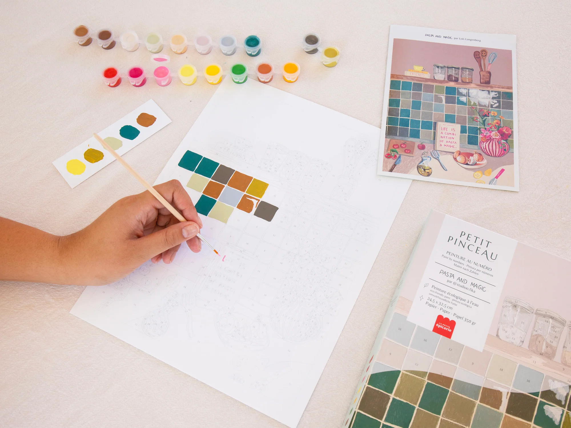 kit peinture au numÉro petit pinceau pasta et magic