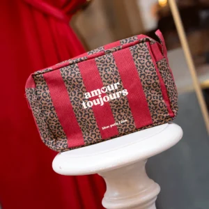 trousse de toilette rayures lÉopard cherry amour toujours
