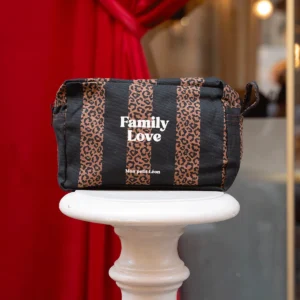 trousse de toilette rayures lÉopard noir family love