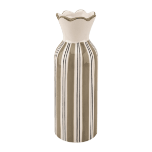 vase collerette rayure beige