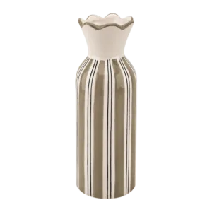 vase collerette rayure beige