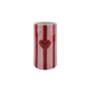 vase rayure coeur rouge